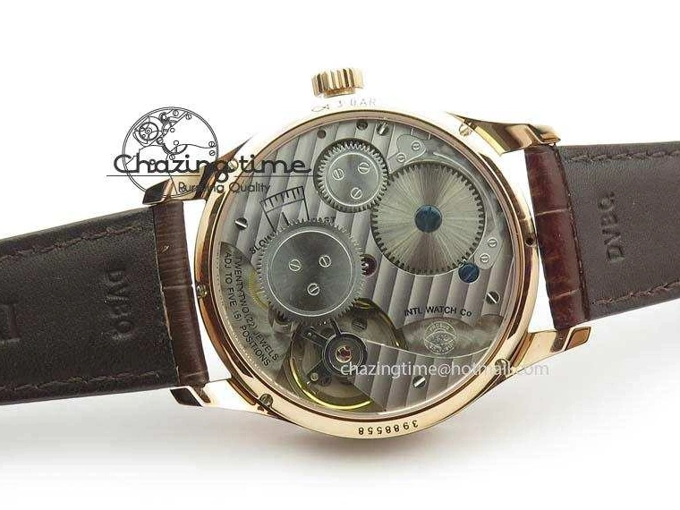 MIROTIME 0513 GoAnywhere Portuguese IW5444 RG White Dial RG Numbers On Brown Leather Strap A 7253